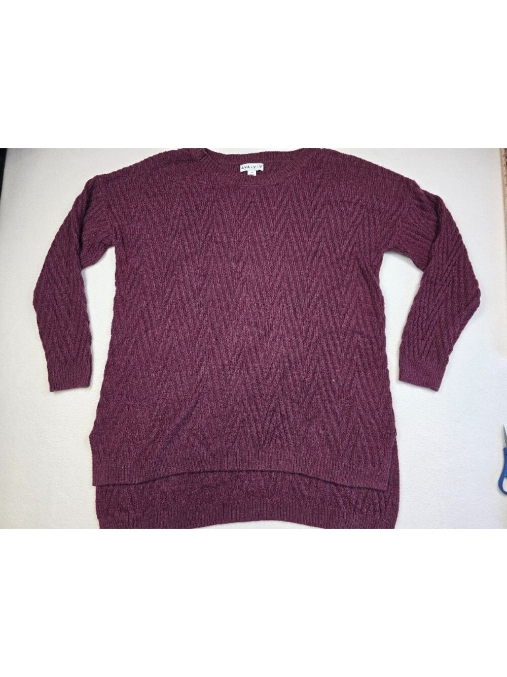 Ava & Viv Womens 3X Purple Plus Size Sweater Textured Knit 100% Acrylic